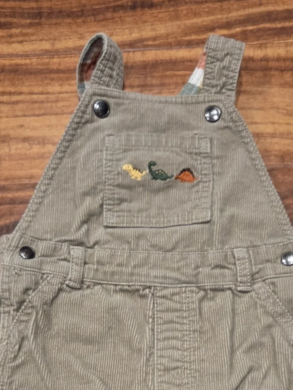 Gymboree EUC 18-24 Months Beige Corduroy Overalls and Plaid Flannel Shirt